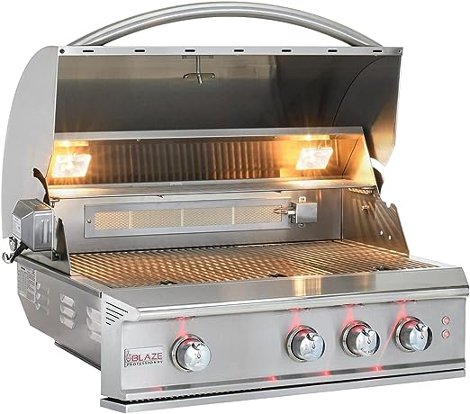 A picture of Blaze Professional LUX 3-Burner Built-In Gas Grill, which is considered the best built in gas grill in the market.