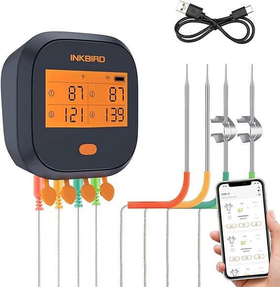 Inkbird Digital wifi thermometer for monitoring your cooking chamber and meat temperatures