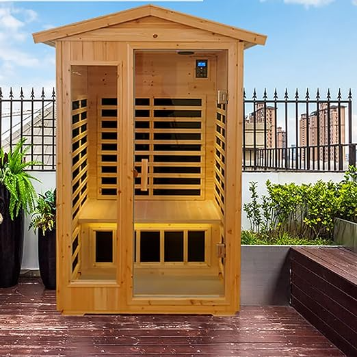 Xmatch Far Infrared Wooden Outdoor Sauna, 2-Person Size